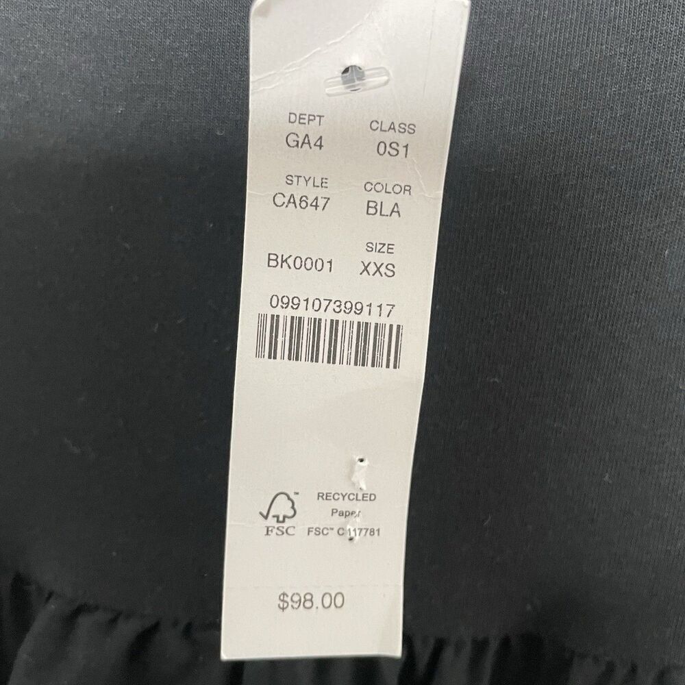 J.CREW Tank Midi Dress Women XXS Poplin Skirt NEW Black A-Line Pockets CA647 - Picture 15 of 16
